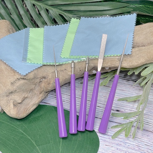25pc DIAMOND TIPPED BEAD REAMERS & POLISHING CLOTHS JEWELRY MAKING BUNDLE LOT - Picture 13 of 16